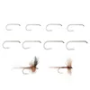 Fishing Hooks Wifreo 100PCS 1X Long Shank Down Eye Dry Fly Hook Nymph Tying Hook Sharp Carbon Steel Trout Fishhook Standard Wire Size #8 ~ #22 P230317