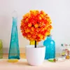 Decorative Flowers Artificial Flower Ball Potted Bonsai Home Garden Bedroom Living Room Decor Christmas Halloween Year Party Supply Fake