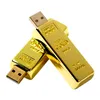 Metallgoldene USB-Flash-Laufwerke 16 GB 32 GB 64 GB 128 GB USB 2.0 Pen Drive Memory Stick