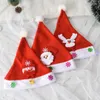 Juldekorationer Merry Hat Year Navidad Cap Snowman Elk Santa Claus Hats For Children Barn Children Adult Xmas Gift Decoration