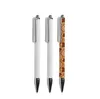 Stylos à bille à Sublimation, transfert de chaleur vierge, matériau en alliage de Zinc blanc, stylo personnalisé, fournitures scolaires et de bureau SN6862