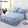 Mattress Pad 3Pcs Bed Sheet Cotton Lace Skirt Elastic Fitted Double Bedspread Mattress Cover Home Pillowcase Bedding Set Bedsheet 2 Seater 230324