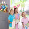 Andra festliga festförsörjningar Easter Bunny Wreath Colorful Door Wall Oranments Happy Easter Rabbit Home Party Creative Garland Festival Decoration 230324