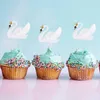 Fournitures de fête Topper cygne gâteau pics anniversaire Cupcake Dessert cure-dents fête Fruits apéritifs Toppers mariage Animal Figurine