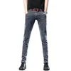 Jeans pour hommes marque 2023 printemps arrivées hommes qualité décontracté mâle Denim pantalon droit Slim Fit gris foncé hommes pantalons Yong homme