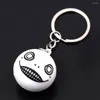 Schlüsselanhänger NieR Automata Roboter 2B Emil Nr. 2 Silikon-Schlüsselanhänger für Männer und Frauen, weißer Ball, Gummi-Schlüsselanhänger, Chaveiro-Fans, Sammlerschmuck