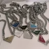 Klassieke Juiste letter P Roestvrijstalen Sieraden Luxe Designer Man Hip Hop Ketting Vrouw Omgekeerde Driehoek Ketting Valentijnsdag Cadeau