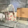 Nouveau sac fourre-tout cerise C-lettre sac de créateur fourre-tout femmes en cuir luxe sac à main fleur impression sac à bandoulière grande capacité sacs à provisions mode bandoulière sac à main 230301