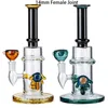 Narghilè 10 pollici Heady Glass Tubo dritto 14mm Tubi per acqua con giunto femmina Bong spesso soffione perc Olio Dab Rigs Bong in vetro ambrato blu CS1223