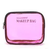 10pcs fashion Pink White Transparent Storage Bag Square Shape Waterproof Zipper Famous Beauty Cosmetic Case Luxury 19.5x5x15.5cm Small Makeup Organizer