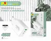 40W 3A 3 portar Dual PD Typ C Wall Charger Snabbladdning Kraftadaptrar för iPhone 14 13 Samsung S23 S22 UTRAL HTC Xiaomi Huawei Celltelefonladdare med låda med låda