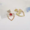 Brincos Dangle MWSonya 2023 Charme coreano Love Heart For Women Fashion Bowknot Crystal Drop Brincho