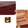 HOLDS100-125 PCS Spaanse ceder houten sigaar kast glazen top opslag humidor sigaar display doos met luchtbevochtiger hygrometer