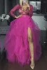 Casual jurken vrouwen gelaagde tule tutu rokken hoge taille maxi split dames prinses avond feest bruiloft bruids prom vrouw