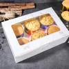 Gift Wrap 10pcs Cupcake Box With Window Bread Cake Boxes And Packaging Patisserie Wedding Birthday Party Cookies Baby Shower DIYGift