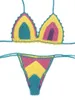 Женские купальные костюмы Женщины Крючки Бикини Майлот де Бейн Женщины две части бикини, набор костюм да Багно Донна Панквозка смешанную серебряную линию