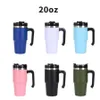 Stainless Steel 20 30 40 OZ Tumblers With Handle and Straw Car Cups Portable Travel Water Bottles Vacuum Cup Coffee Mug