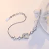 Partihandel Sterling smycken älskar hjärtformade damer armband koreanska sterling kristall hjärtformad armband