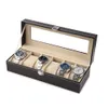 Titta på lådor Fall 236 rutnät Watch Box Pu Leather Watch Case Holder Organizer Storage Box för kvartsklockor Smyckeslådor Display Gift 230324