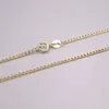 Catene Real 18K Yellow Gold 1.8mmW Curb Chain Link Collana 50cm Fine Jewelry