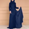 Etniska kläder muslimska paljetter dres abaya dubai kalkon arabisk islamisk smal klänning långa ärmar caftan hijab saudi fit 230324