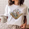 Womens TShirt Rose Tee Fashion Magliette Book Flower Vintage Donna Summer Tshirt Top Lady Stampa Abbigliamento femminile Manica corta Grafica 230323