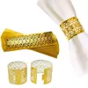 Bröllopsdekorationer 100 st/parti servettringar för bröllop bordsdekoration kjol strass guld servett ringar hållare party leveranser