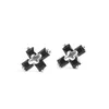S3551 Fashion Jewelry Cool Crucifix Stud Earrings For Man Simple Black Zircon Cross Earrings