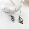 Dangle Earrings Openwork Leaves Two Optional Stripes Inlaid Small Crystal Stone Shiny Bright Charm Beautiful Women Wear