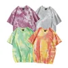 T-shirts pour hommes Tie Dyed T-Shirt Hommes Coloré Street Fashion Chemise à manches courtes Unisexe Été Coton Oversize Tees Casual Daily Wear