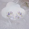 Charme JUWANG élégant exquis fleur papillon femmes boucles d'oreilles Bling brillant AAA Zircon CZ boucle d'oreille bijoux de mariage pendentif Z0323