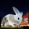 White lighting inflatable rabbit model easter bunny large events animal cartoon for decoration