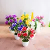 Decoratieve bloemen 7heads Artificial Narcissus Flower Pot Bonsai Home Office El ornament Fake Plants Christmas Halloween Party Supply