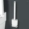 Banyo Aksesuar Seti Silikon Tuvalet Fırçası Ev Ölü Köşe Temizlik Uzun Sap Söndürülebilir Takım Duvar Monte