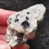 Figuritas decorativas 32,3gNatural raro púrpura fluorita Mica cristal simbiótico Mineral espécimen energía curativa cuarzo gema decoración del hogar