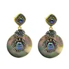 Dangle Chandelier Boucles d'oreilles en perles naturelles pour femmes bijoux en coquillage vintage mode forme ronde clous d'oreilles faits à la main 230323