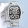 다이아몬드 시계 망 자동 기계식 시계 빛나는 44x54mm 전체 스테인레스 스틸 비즈니스 손목 시계 사파이어 방수 Montre de Luxe