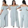 Calças de tamanho grande feminino twopanceves conjuntos de halter sem alça dianteiro de tampa curta longa e curta maça de moda casual cor de cor sólida feminina 230324