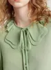 Dames blouses dames dames met een blouse groene veter van borsten met borsten