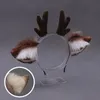 Headwear Hair Accessories Faux Pälsörar Plush Antler Pannband Lovely Reindeer Animal Hair Hoop Holiday Party Christmas Cosplay Hair Accessories 230323