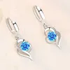 Charm 925 Sterling Silver New Woman Fashion Jewelry High Quality Blue Pink White Purple Crystal Zircon Hot Selling örhängen Z0323