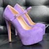 Olomm New Arrival Women Spring Pumps Sexy Stiletto Heels Round Toe Beautiful Violet Night Club Shoes Ladies US Size 4-20