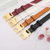 Triomphee Leather Belt Gold Gold Latch Men Men Belt for Women Fashion Leather Leather Disual Small Strap Width 2.5cm