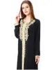 Etniska kläder Mellanöstern lång kjol rund hals ärm dyrkan ramadan muslimsk broderad spetsklänning kvinnor