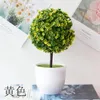 Dekorativa blommor Sakura Snowball Simulation Plant Potted Grass Ball Bonsai Small Tree Wedding Year Home Decoration Flower