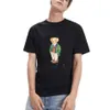 Поло R Bear Роскошная дизайнерская мужская футболка с коротким рукавом и принтом медведя из хлопка, модная посадка оверсайз, размеры S-3XL для лета. Американская молодежная повседневная мода