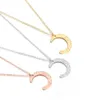 Collier ras du cou en acier inoxydable couleur or lune pour femmes longue chaîne pendentif tour de cou réglable fermoir homard Couple cadeau