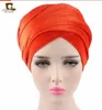 Bandanas Durag Luxury pleated velvet magic Turban hijab Head Wrap Long tube indian Headwrap Scarf Tie 230323