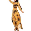 Etniska kläder kvinnor muslimska abayas dubai kalkon islam kläder avslappnad mellanöstern tryck snören stilig smal klänning lång kjol 230324