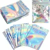 Classic Plastic Zipper Bag Laser Holographic Aluminum Foil Pouch Bags Smell Proof Reclosable Pouches for Food Snack